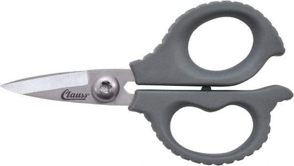 Clauss - 1/2" LOC, 6" OAL Stainless Steel High Leverage Scissors - Ambidextrous, Full Serrated, Glass-Filled Nylon Straight Handle, For Cutting, Kevlar - A1 Tooling