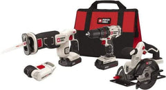 Porter-Cable - 20 Volt Cordless Tool Combination Kit - Includes 1/2" Drill/Driver, 5-1/2" Circular Saw, Compact Reciprocating Saw & Work Light, Lithium-Ion Battery Included - A1 Tooling