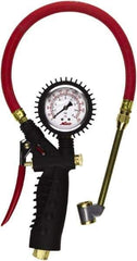 Milton - 0 to 230 psi Dial Large Bore Dual Head Tire Pressure Gauge - 15' Hose Length - A1 Tooling