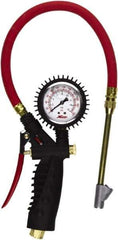 Milton - 0 to 230 psi Dial Straight Foot Dual Head Tire Pressure Gauge - 15' Hose Length - A1 Tooling