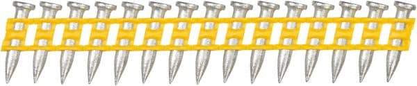 DeWALT - 9 Gauge 0.145" Shank Diam 3/4" Long Concrete Nails for Power Nailers - Steel, Zinc Finish, Smooth Shank, Angled Stick Plastic Collation, Round Head - A1 Tooling