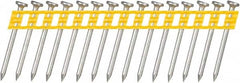 DeWALT - 13 Gauge 0.102" Shank Diam 1-1/2" Long Concrete Nails for Power Nailers - Steel, Zinc Finish, Smooth Shank, Angled Stick Plastic Collation, Round Head - A1 Tooling