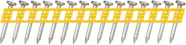 DeWALT - 13 Gauge 0.102" Shank Diam 1" Long Concrete Nails for Power Nailers - Steel, Zinc Finish, Smooth Shank, Angled Stick Plastic Collation, Round Head - A1 Tooling