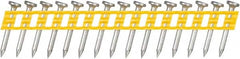 DeWALT - 13 Gauge 0.102" Shank Diam 1" Long Concrete Nails for Power Nailers - Steel, Zinc Finish, Smooth Shank, Angled Stick Plastic Collation, Round Head - A1 Tooling