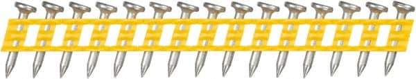 DeWALT - 13 Gauge 0.102" Shank Diam 3/4" Long Concrete Nails for Power Nailers - Steel, Zinc Finish, Smooth Shank, Angled Stick Plastic Collation, Round Head - A1 Tooling