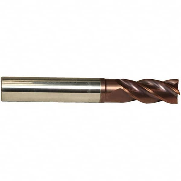 Emuge - 5mm Diam, 9mm LOC, 4 Flute Solid Carbide Roughing & Finishing End Mill - TiAlN Finish, 54mm OAL, 6mm Shank Diam, Cylindrical Shank, 38° Helix, Centercutting, Long Length - A1 Tooling