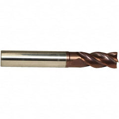 Emuge - 5mm Diam, 9mm LOC, 4 Flute Solid Carbide Roughing & Finishing End Mill - TiAlN Finish, 54mm OAL, 6mm Shank Diam, Cylindrical Shank, 38° Helix, Centercutting, Long Length - A1 Tooling