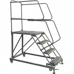 Ballymore - 76" 4 Step Single Entry Work Platform - Rolling Work Platform, 800 Lb Capacity, 40" Platform Height, 38" Base Width x 83" Base Depth, Grip Strut - A1 Tooling