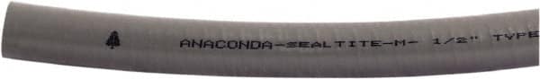 Anaconda Sealtite - 1/2" Trade Size, 500' Long, Flexible Liquidtight Conduit - Galvanized Steel & PVC, 1/2" ID, Gray - A1 Tooling