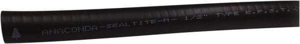 Anaconda Sealtite - 1" Trade Size, 100' Long, Flexible Liquidtight Conduit - Galvanized Steel & PVC, 1" ID, Black - A1 Tooling