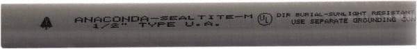 Anaconda Sealtite - 3/8" Trade Size, 100' Long, Flexible Liquidtight Conduit - Galvanized Steel & PVC, 9.525mm ID, Gray - A1 Tooling