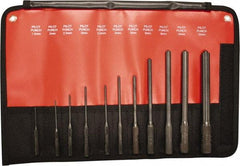 Mayhew - 11 Piece, 1.5 to 12mm, Pilot & Pin Punch Set - Hex Shank, Steel, Comes in Kit Bag - A1 Tooling