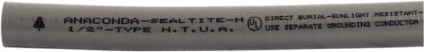 Anaconda Sealtite - 2" Trade Size, 50' Long, Flexible Liquidtight Conduit - Galvanized Steel & PVC, 2" ID, Gray - A1 Tooling