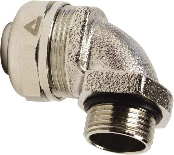 Anaconda Sealtite - 25mm Trade, Nickel Plated Brass Threaded 90° Liquidtight Conduit Connector - Partially Insulated - A1 Tooling