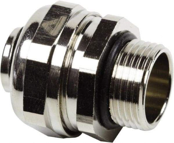 Anaconda Sealtite - 16mm Trade, Nickel Plated Brass Threaded Straight Liquidtight Conduit Connector - Partially Insulated - A1 Tooling