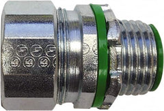 Anaconda Sealtite - 5" Trade, Zinc Plated Steel Threaded Straight Liquidtight Conduit Connector - Insulated - A1 Tooling