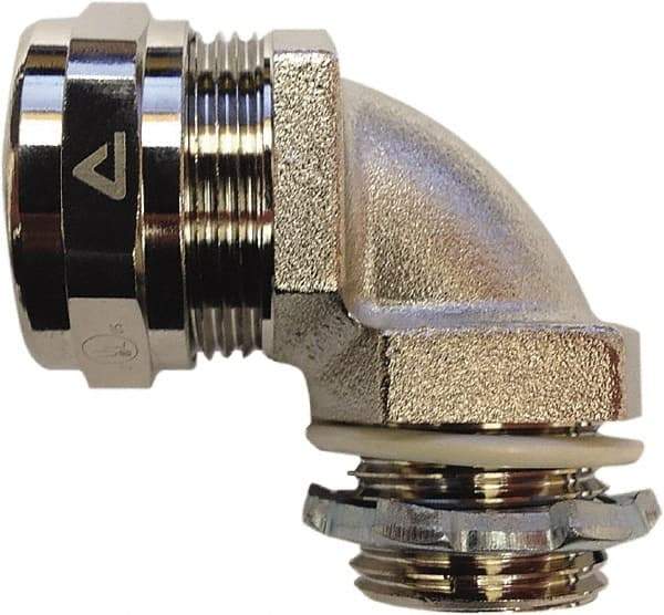 Anaconda Sealtite - 1-1/4" Trade, 316 Stainless Steel Threaded 90° Liquidtight Conduit Connector - Partially Insulated - A1 Tooling