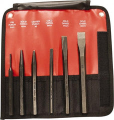 Mayhew - 6 Piece, 9/32 to 5/32", Pin & Pilot Punch Set - Hex Shank, Steel, Comes in Kit Bag - A1 Tooling