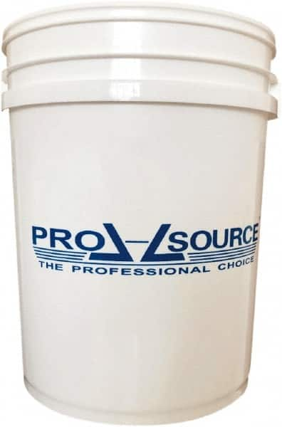 PRO-SOURCE - 5 Gal, 14.5669" High, High-Density Polyethylene Round White Single Pail - Handle Included, 11-7/16" Top Length x 11.46" Top Width x 11.46" Top Diam - A1 Tooling