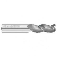 7mm Dia. x 64mm Overall Length 3-Flute 0.8mm C/R Solid Carbide SE End Mill-Round Shank-Center Cut-Uncoated - A1 Tooling