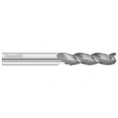 10mm Dia. x 100mm Overall Length 3-Flute 1mm C/R Solid Carbide SE End Mill-Round Shank-Center Cut-Uncoated - A1 Tooling
