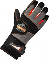 Ergodyne - Size M (8) Polyester Blend Work Gloves - Palm & Fingers Coated, Hook & Loop Cuff, Full Fingered, Black, Paired - A1 Tooling