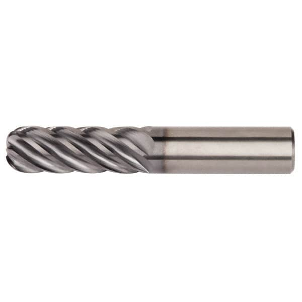 Kennametal - 3/4", 6 Flute, Single End, Solid Carbide, 0.12" Corner Radius End Mill - 3-1/2" OAL, 38° Helix, Right Hand Flute, 1" LOC, Right Hand Cut - A1 Tooling