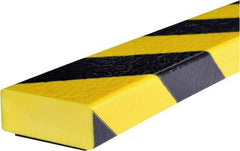 PRO-SAFE - 39" Long, Polyurethane Foam Type D Surface Guard - Black/Yellow, 1" High x 2" Wide Side - A1 Tooling