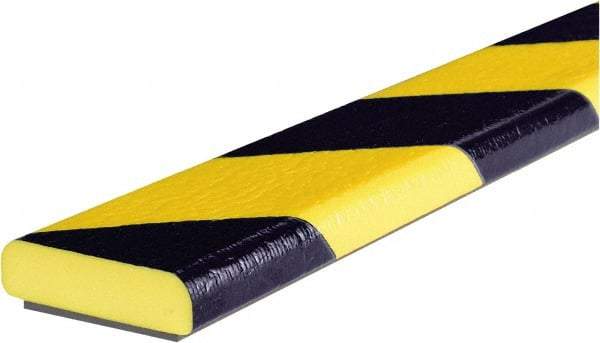 PRO-SAFE - 39" Long, Polyurethane Foam Type F Surface Guard - Black/Yellow, 1" High x 2" Wide Side - A1 Tooling