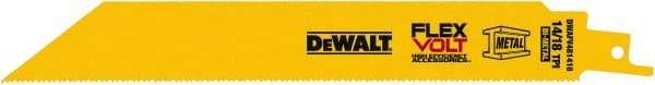 DeWALT - 8" Long x 1" Thick, Bi-Metal Reciprocating Saw Blade - Straight Profile, 14 to 18 TPI, Toothed Edge, Tang Shank - A1 Tooling