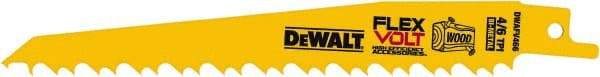 DeWALT - 6" Long x 1" Thick, Bi-Metal Reciprocating Saw Blade - Tapered Profile, 6 TPI, Toothed Edge, Tang Shank - A1 Tooling