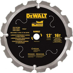 DeWALT - 12" Diam, 1" Arbor Hole Diam, 16 Tooth Wet & Dry Cut Saw Blade - Steel, Smooth Action, Standard Round Arbor - A1 Tooling