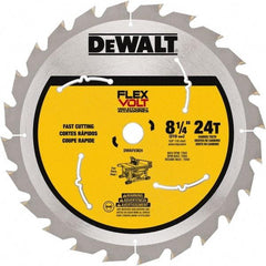 DeWALT - 8-1/4" Diam, 15.88mm Arbor Hole Diam, 24 Tooth Wet & Dry Cut Saw Blade - Steel, Smooth Action, Standard Round Arbor - A1 Tooling