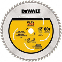 DeWALT - 12" Diam, 1" Arbor Hole Diam, 60 Tooth Wet & Dry Cut Saw Blade - Steel, Smooth Action, Standard Round Arbor - A1 Tooling