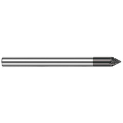 Harvey Tool - 1/8" Cut Diam, 1/8" Shank Diam, Solid Carbide Double Cut Flat Burr