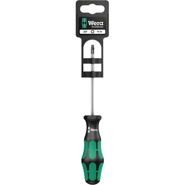 Wera - T15 Torx Driver - 3-1/8" Blade Length, 12-13/64" OAL, Ergonomic Handle, Chrome Plated Steel - A1 Tooling