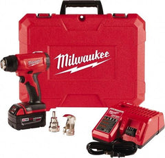 Milwaukee Tool - 0 to 875°F Heat Setting, 6 CFM Air Flow, Heat Gun Kit - 18 Volts, 5 Amps, 360 Watts - A1 Tooling