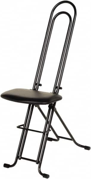 Vestil - 12-3/4" Wide x 19-3/8" Deep x 18-1/2" & 33" High, Steel Folding Chair with 1" Padded Seat - Black - A1 Tooling