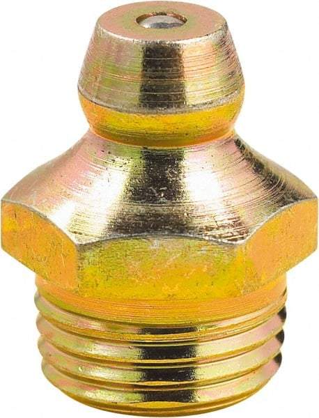 lumax - 90° Head Angle, M10x1 Metric Steel Grease Fitting Adapter - 11mm Hex, 3/4" Overall Height, 0.22" Shank Length - A1 Tooling