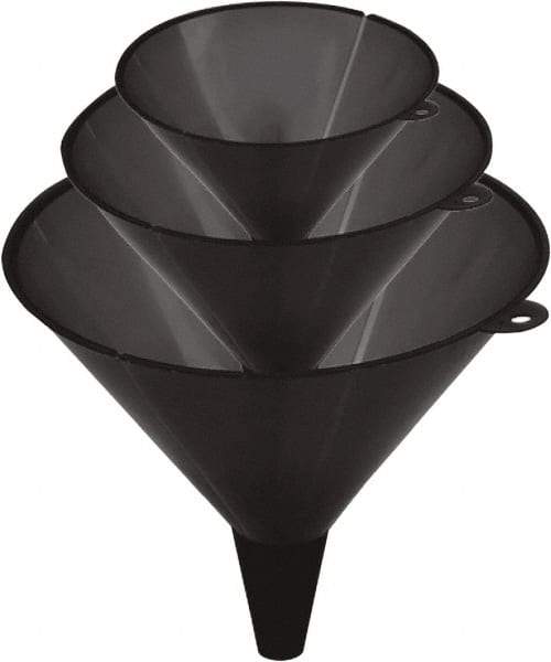 lumax - 48 oz Capacity Plastic Funnel Set - Straight Spout, Black - A1 Tooling