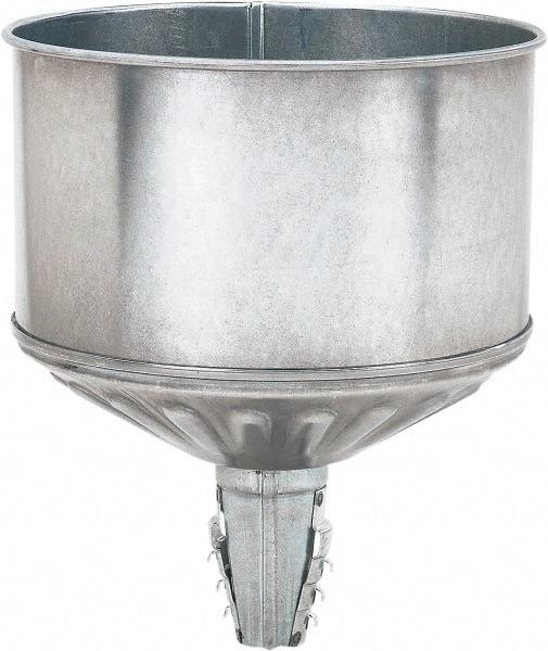 lumax - 256 oz Capacity Steel Funnel - 9-1/2" Mouth OD, 1-1/4" Tip OD, 3-3/4" Straight Spout, Silver - A1 Tooling