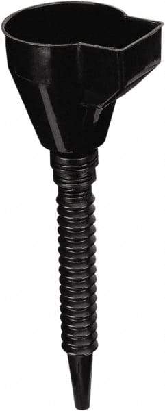 lumax - 32 oz Capacity Plastic Funnel - 4-1/4" Mouth OD, 1/2" Tip OD, 11-1/2" Flexible Spout, Black - A1 Tooling