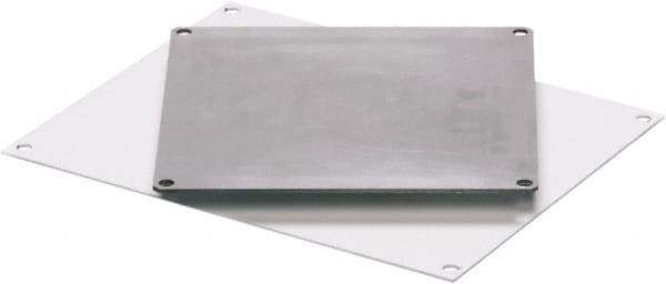 Fibox - 8" OAW x 8" OAH White Painted Electrical Enclosure Back Panel - 8" x 8" Box, Steel, Use with ARCA 884 - A1 Tooling