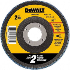 DeWALT - 60 Grit, 4-1/2" Wheel Diam, 3/4" Wheel Thickness, 7/8" Arbor Hole, Type 29 Depressed Center Wheel - Medium Grade, Zirconia Alumina, 13,300 Max RPM - A1 Tooling