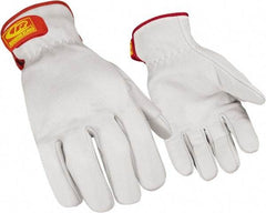 Ringers Gloves - Size XL (11), ANSI Cut Lvl 3, Goatskin Leather Cut Resistant Gloves - Hook & Loop Cuff, White, Paired - A1 Tooling