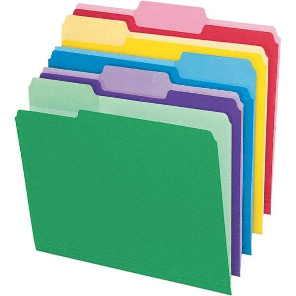 Pendaflex - 11-5/8 x 9-1/2", Letter Size, Assorted Colors, File Folders with Top Tab - 11 Point Stock, Assorted Tab Cut Location - A1 Tooling