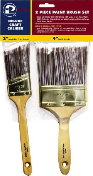 Premier Paint Roller - 2 & 4" Angle/Flat Polyester General Purpose Paint Brush Set - 2-1/2 & 3-1/2" Bristle Length, 6 & 6-1/2" Wood Sash & Beavertail Handle - A1 Tooling