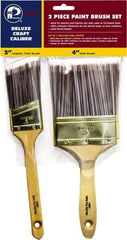 Premier Paint Roller - 2 & 4" Angle/Flat Polyester General Purpose Paint Brush Set - 2-1/2 & 3-1/2" Bristle Length, 6 & 6-1/2" Wood Sash & Beavertail Handle - A1 Tooling