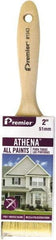 Premier Paint Roller - 2" Flat Polyester/Natural General Purpose Paint Brush - 2-1/2" Bristle Length, 5-1/8" Wood Beavertail Handle - A1 Tooling