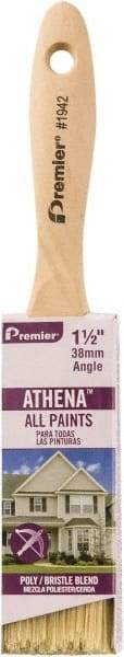 Premier Paint Roller - 1-1/2" Flat Polyester/Natural General Purpose Paint Brush - 2-1/4" Bristle Length, 5" Wood Beavertail Handle - A1 Tooling